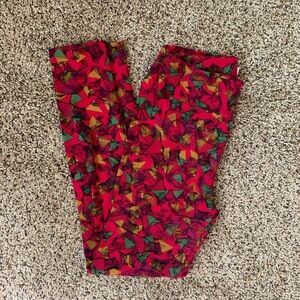 LuLaRoe Leggings Mosaic Bears Pink One Size